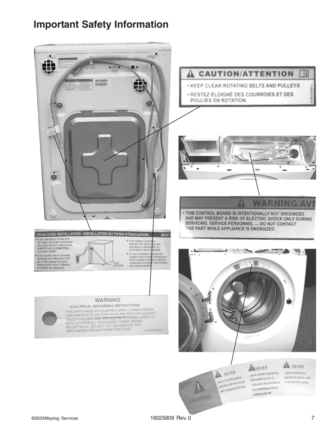 Maytag MAH9700AW* manual Important Safety Information 