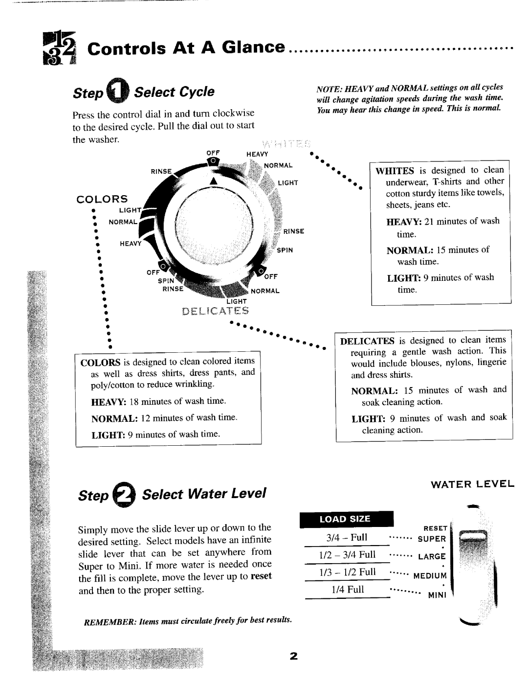 Maytag MAV-2 warranty Glance, Step Select Cycle 