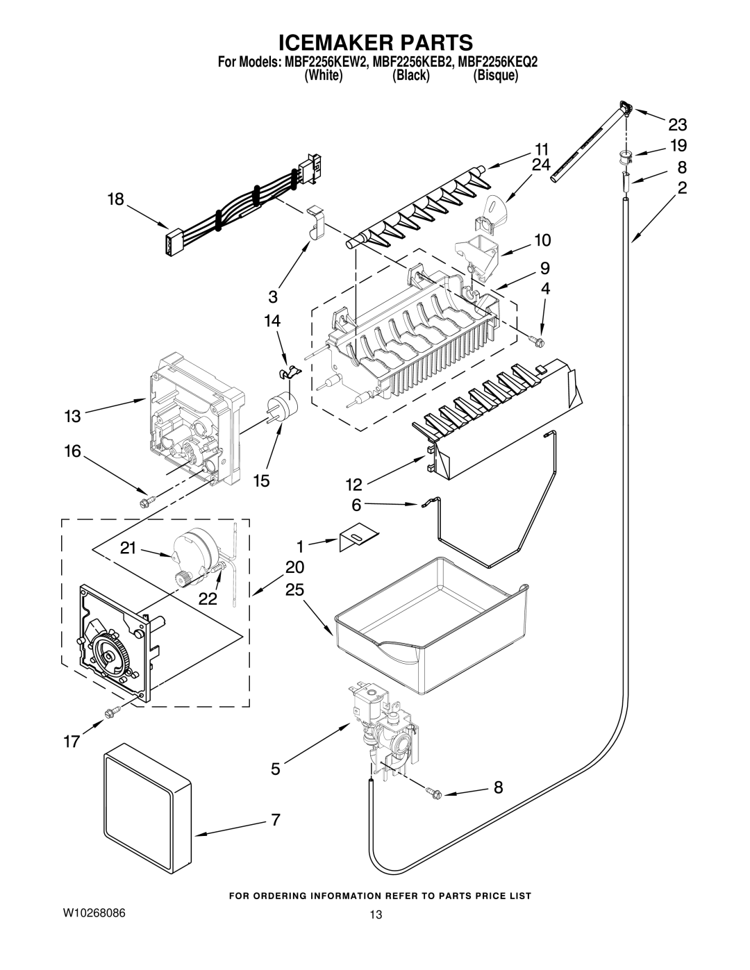 Maytag MBF2256KEB2, MBF2256KEQ2, MBF2256KEW2 manual Icemaker Parts 