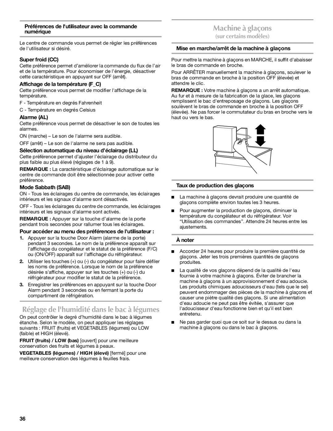 Maytag MBL2556KES installation instructions Machine à glaçons 