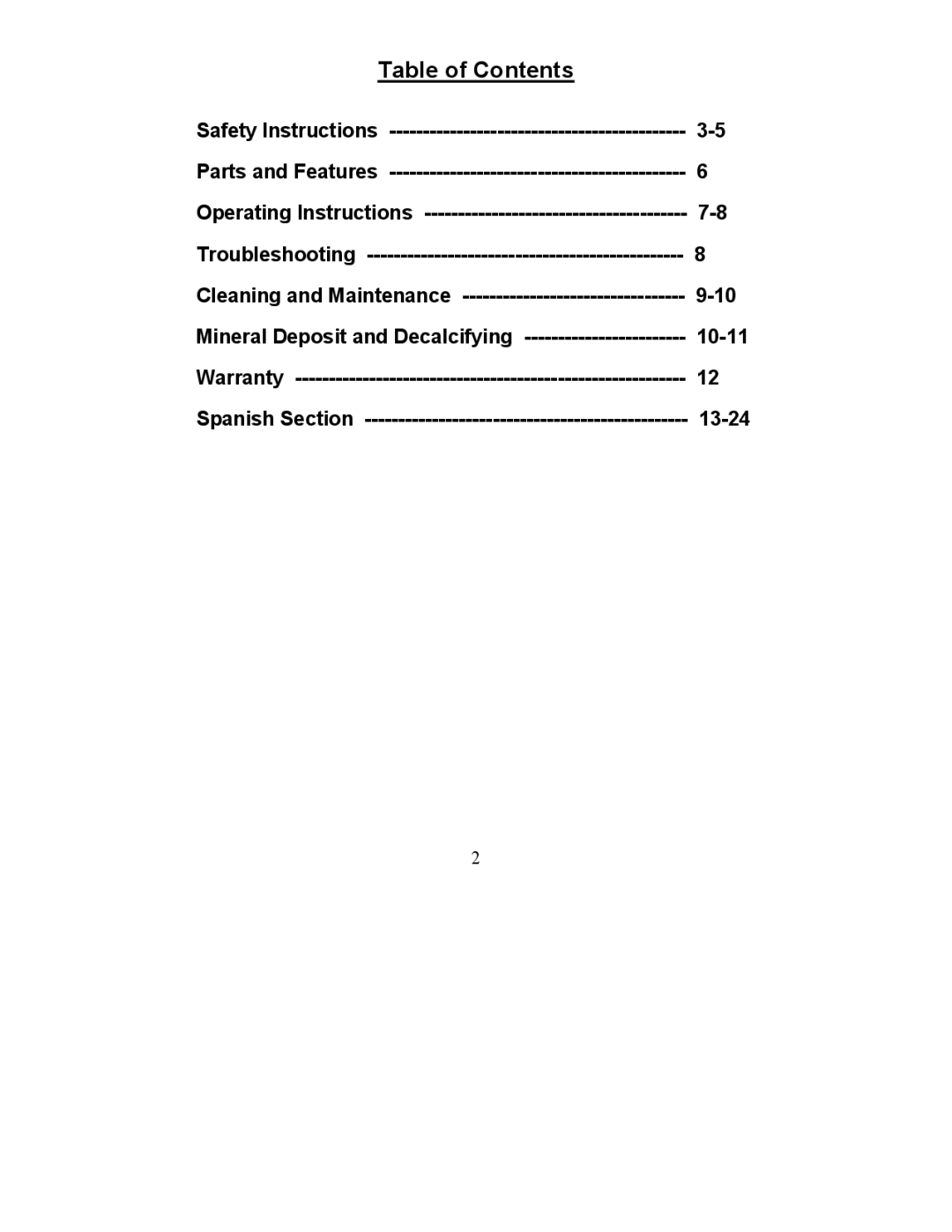 Maytag MCEM1B manual Table of Contents 