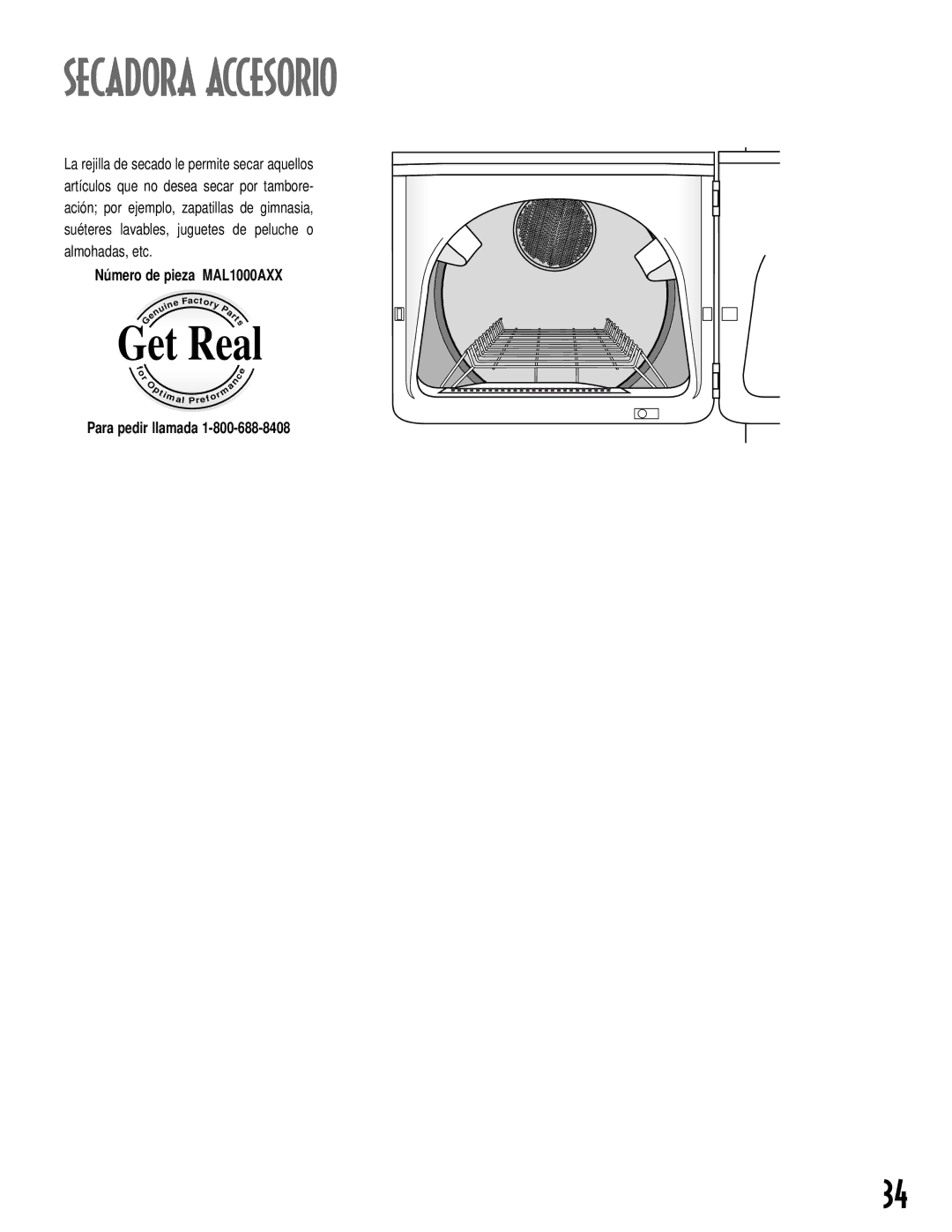 Maytag MD-14 warranty Secadora Accesorio 