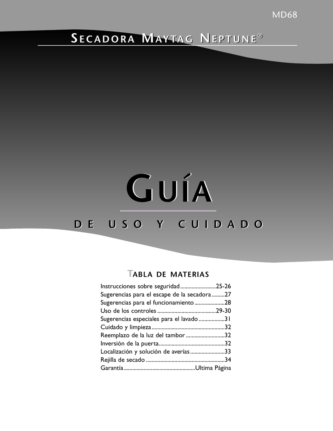 Maytag MD 68 warranty Instrucciones sobre seguridad, Sugerencias para el escape de la secadora 