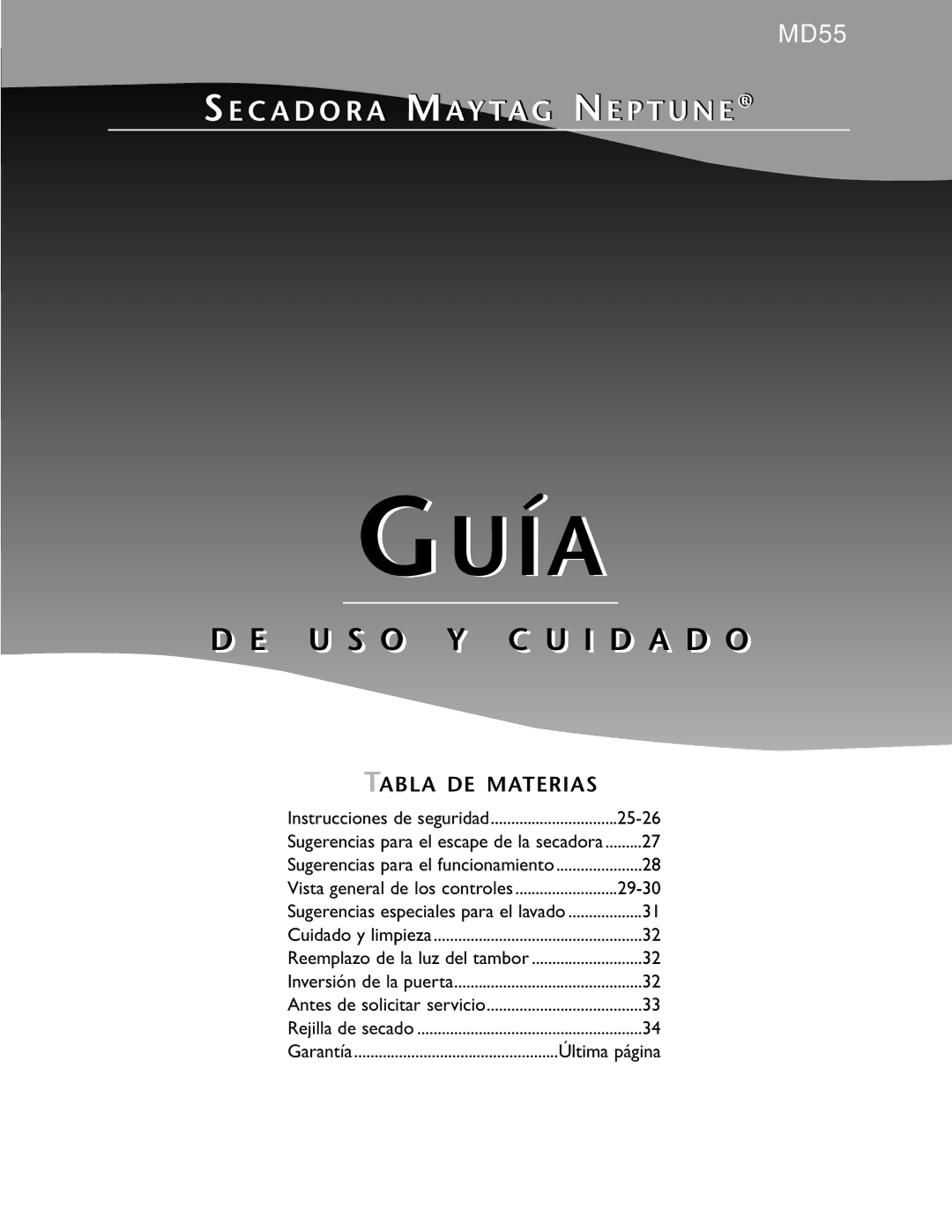 Maytag MD55 warranty Guía, Sugerencias para el escape de la secadora 