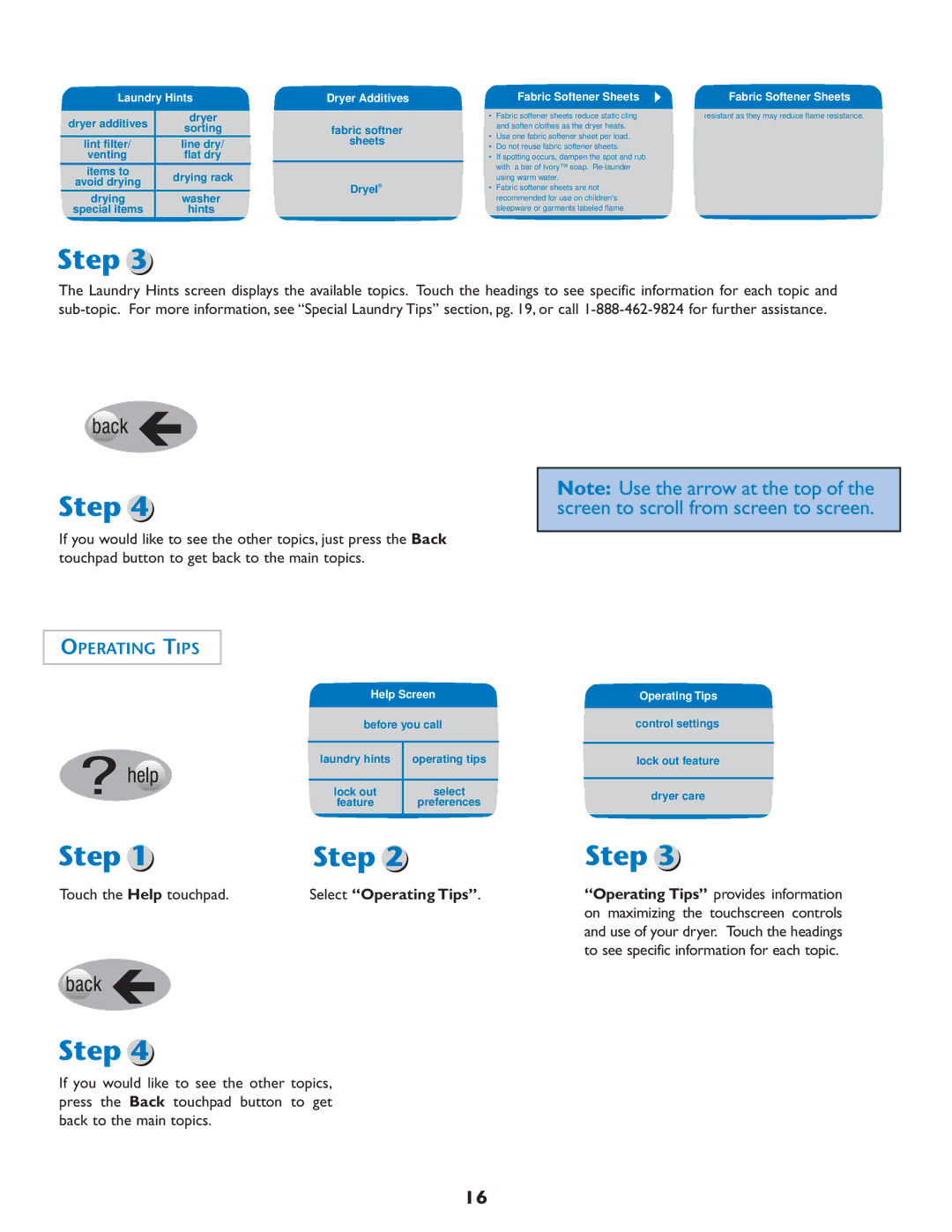 Maytag MD75 warranty Laundry Hints Dryer Additives, Fabric Softener Sheets, Operating Tips control settings 