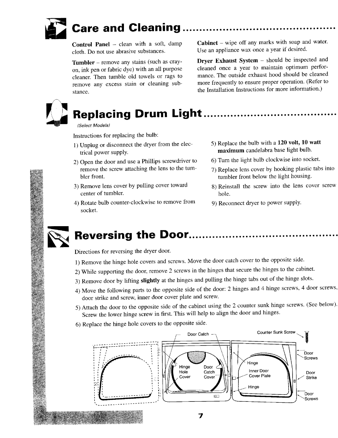 Maytag MD491, MD8426, MD8506, MD8416, MD9316, MD9306 manual Care Ean.no, Reversing the Door 