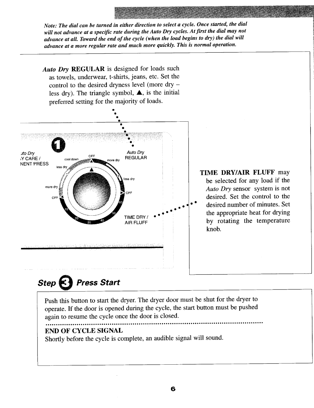 Maytag MD9206 manual Step Press Start 