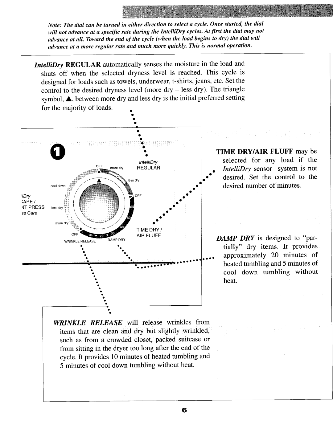 Maytag MD9606, MD9706 warranty Time DRY/AIR Fluff may be 