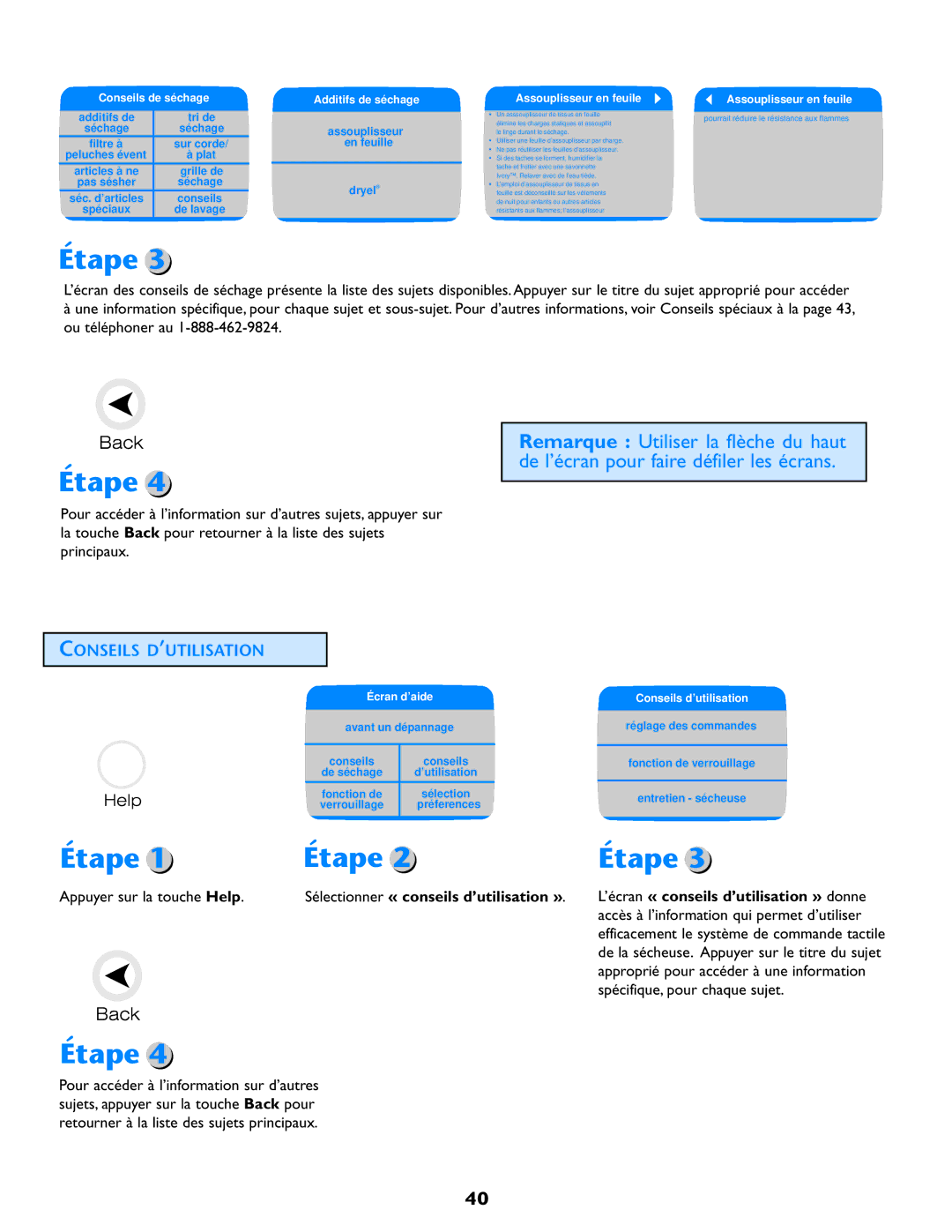 Maytag MD98 Conseils D’UTILISATION, Accès à l’information qui permet d’utiliser, Approprié pour accéder à une information 