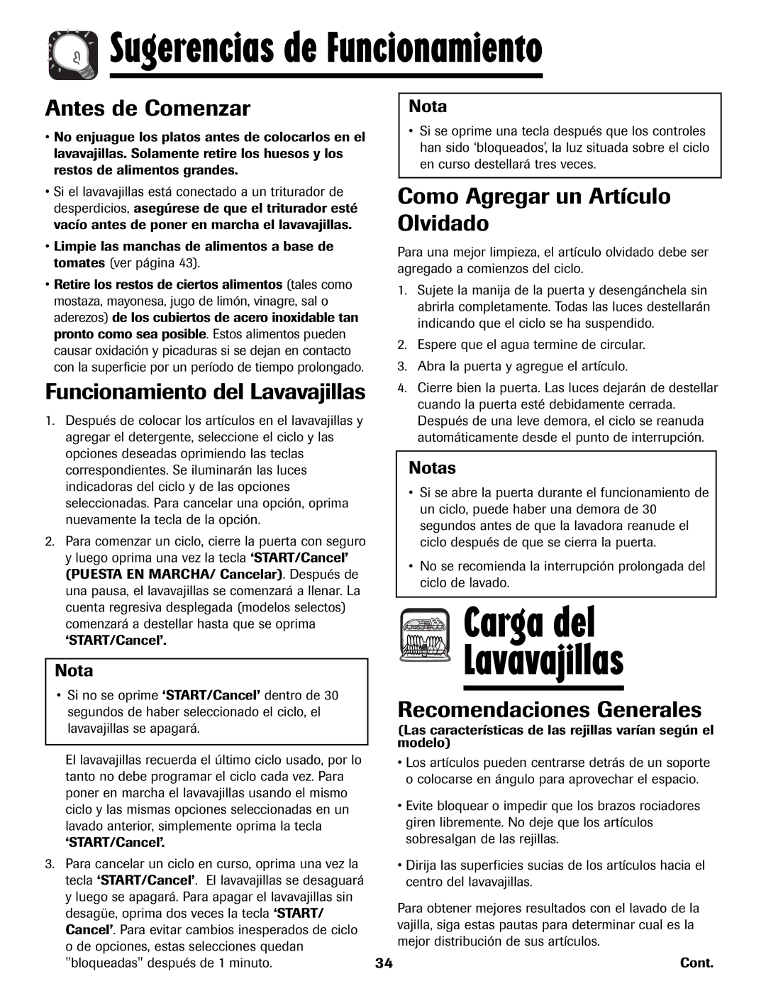 Maytag MDB-5 Carga del Lavavajillas, Antes de Comenzar, Funcionamiento del Lavavajillas, Como Agregar un Artículo Olvidado 