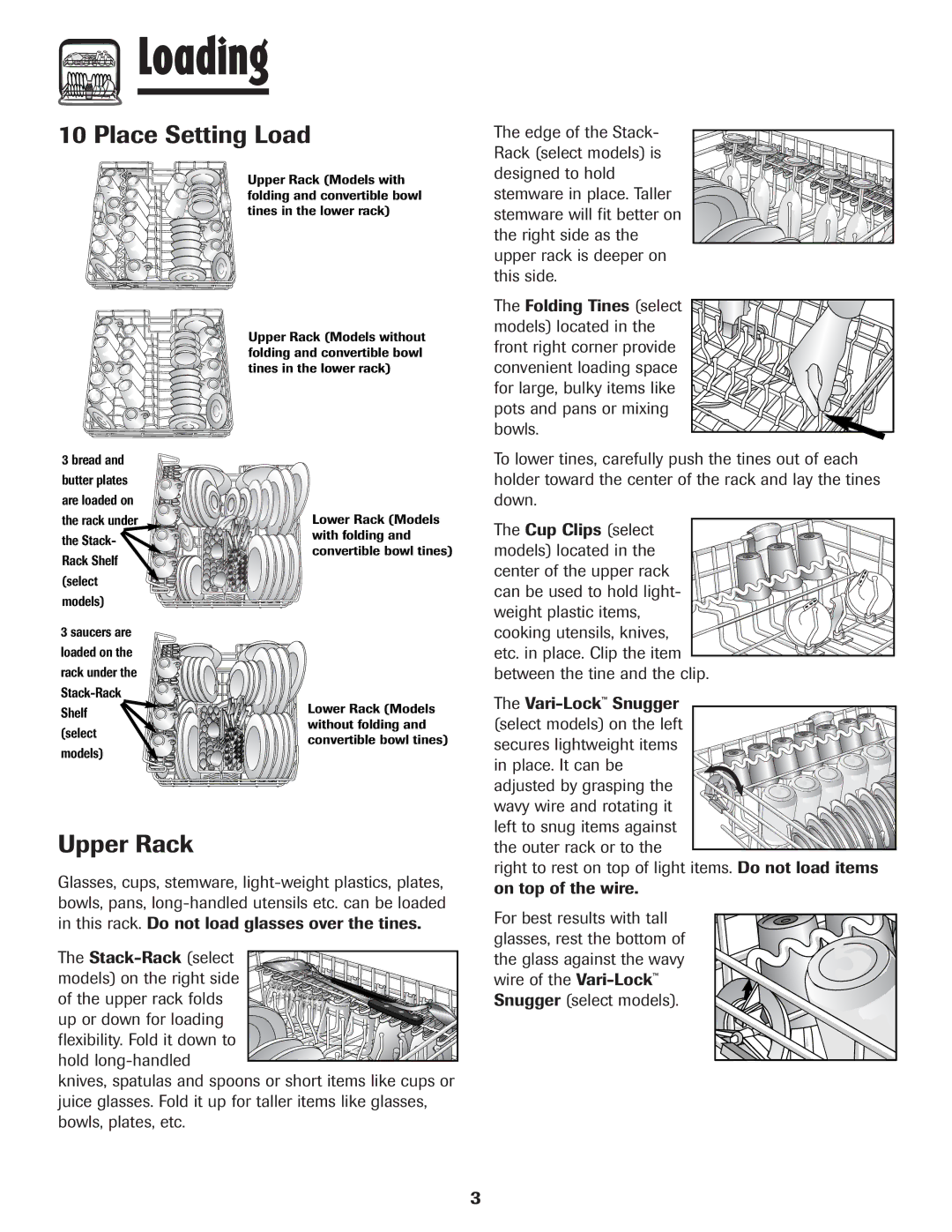 Maytag MDB-5 warranty Place Setting Load, Upper Rack 