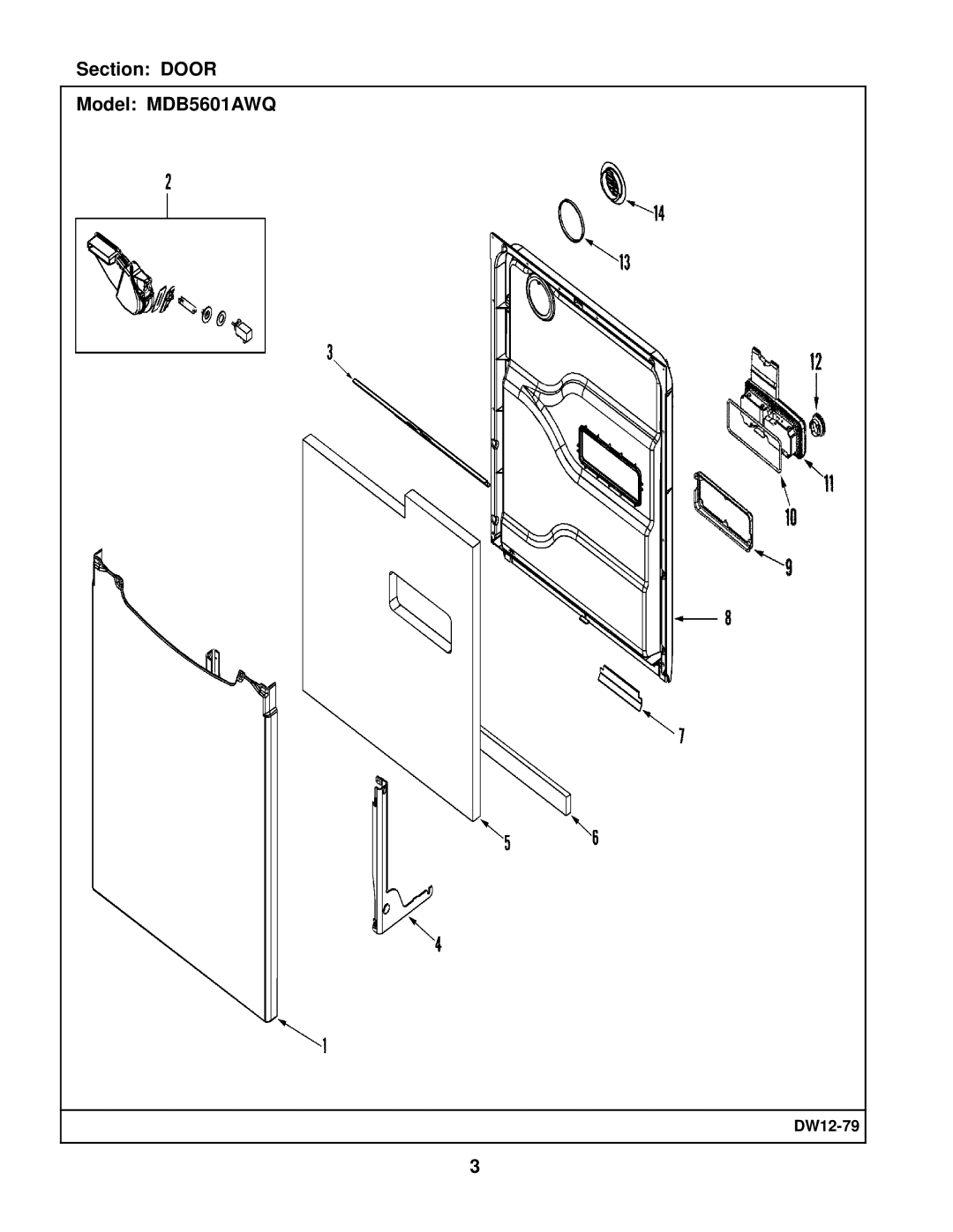 Maytag manual Section Door Model MDB5601AWQ 