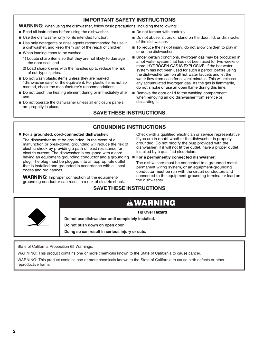 Maytag MDB6600WH warranty For a grounded, cord-connected dishwasher, For a permanently connected dishwasher 