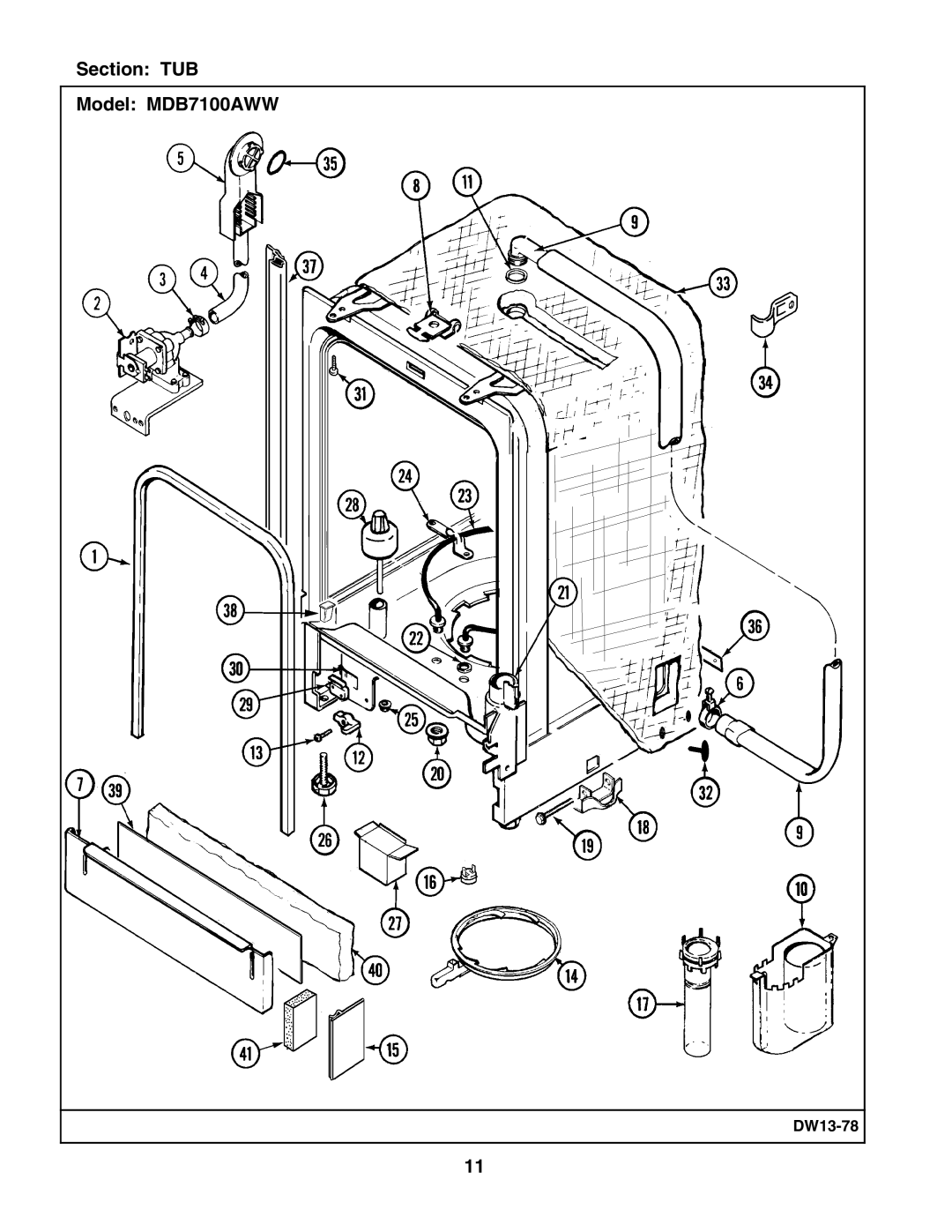 Maytag manual Section TUB Model MDB7100AWW 