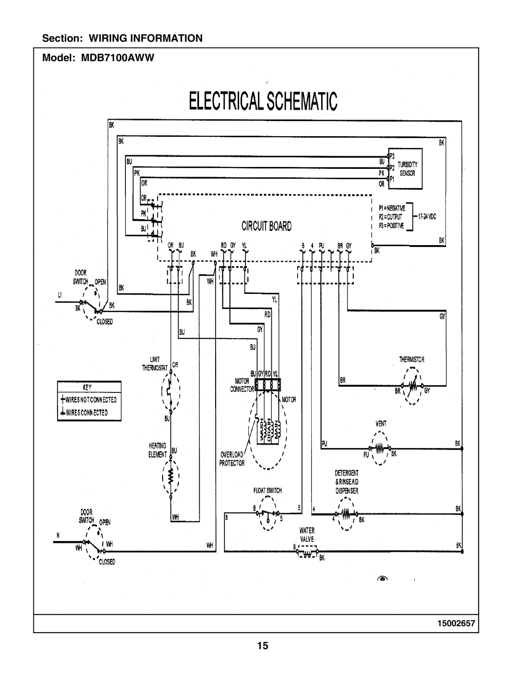 Maytag manual Section Wiring Information Model MDB7100AWW 