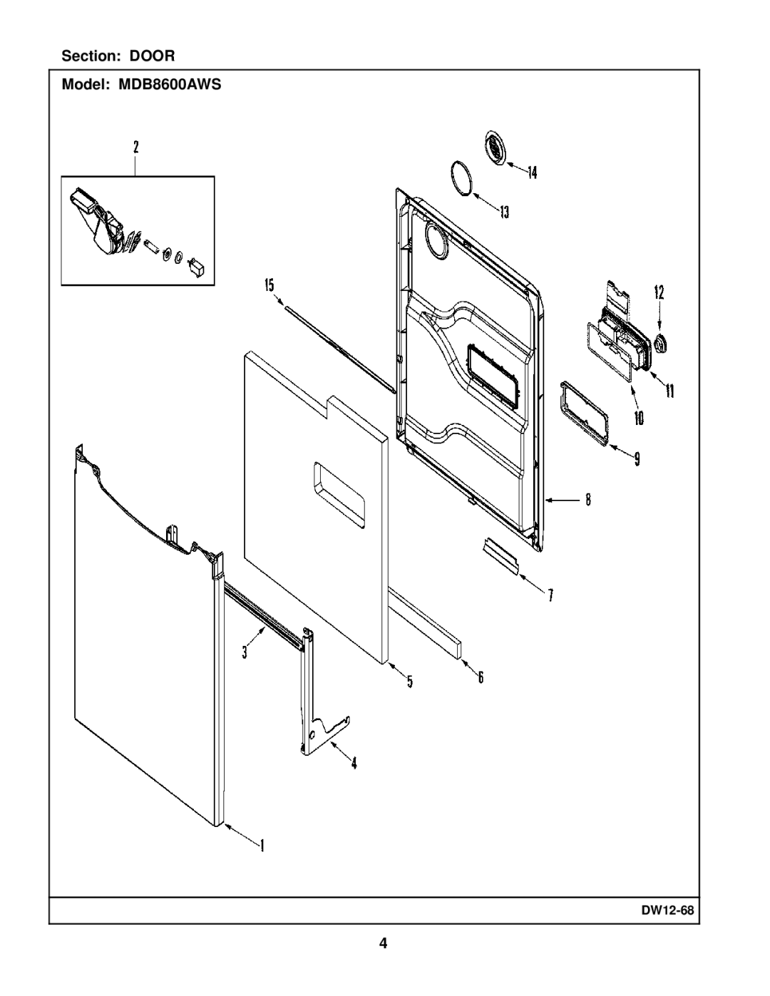 Maytag manual Section Door Model MDB8600AWS 