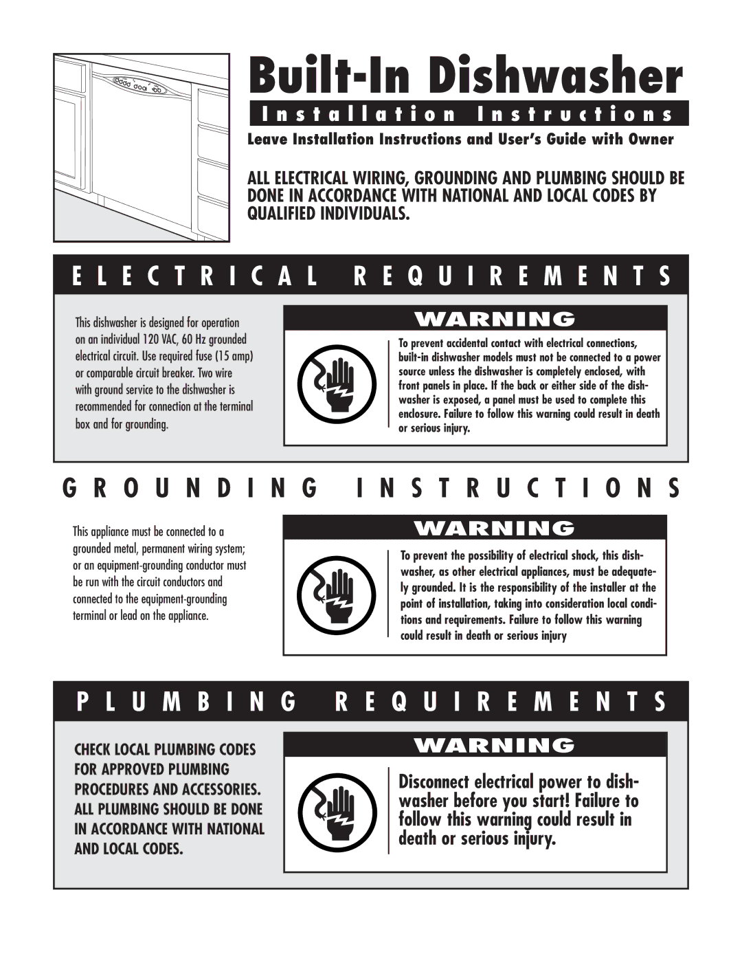 Maytag MDB8750AW, MDB9750AW, JDB2150AWP, JDB2100AW, JDB1100AW, JDB1060AW manual Built-In Dishwasher 