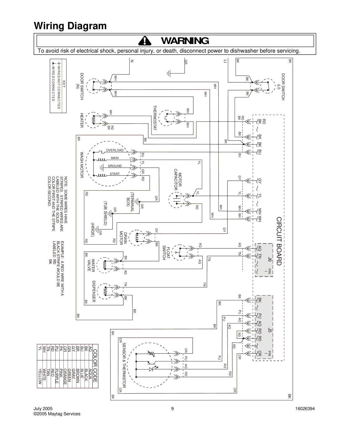 Maytag MDB7751AW*, MDB8951AW*, MDBM755AW*, MDB8751AW*, ADB3500AW service manual Wiring Diagram 