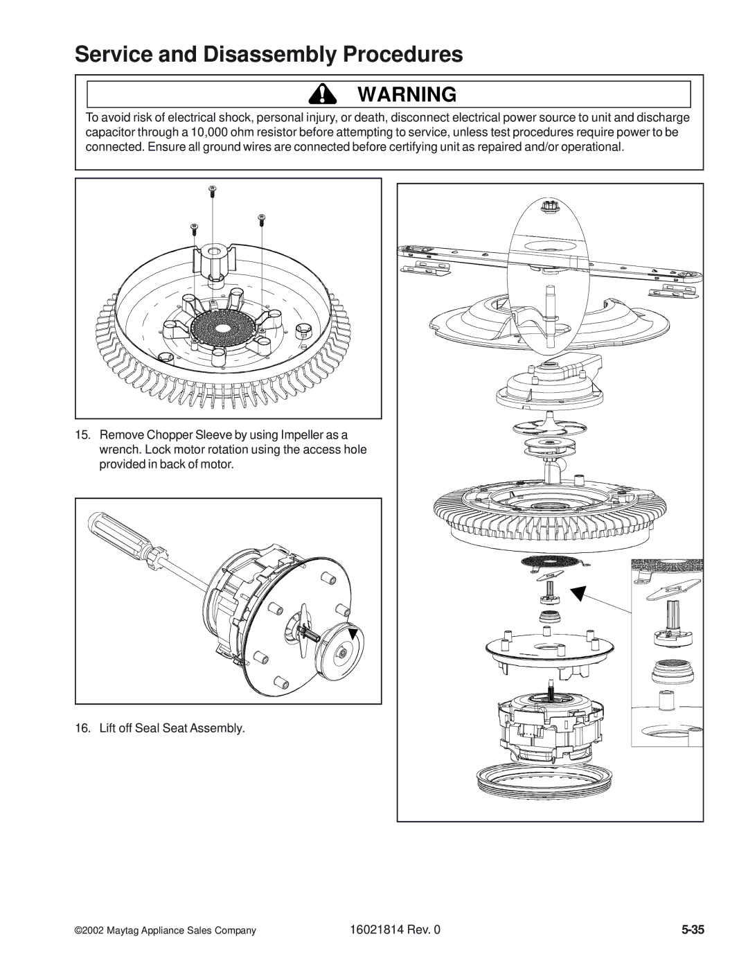 Maytag MDBL540AW, MDBH950AW, MDB9600AW, MDBF750AW, MDBH970AW, MDBF550AW, MDB8600AW, JDB4000AW Service and Disassembly Procedures 