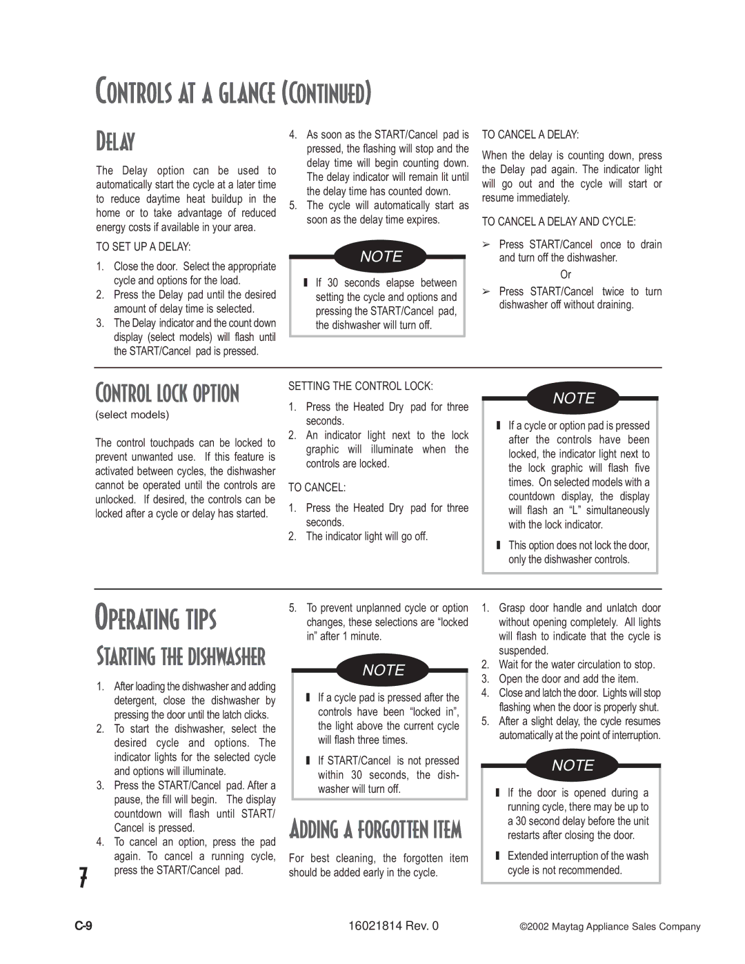 Maytag MDBH950AW, MDB9600AW, MDBL540AW, MDBF750AW, MDBH970AW, MDBF550AW, MDB8600AW, JDB4000AW, MDB7600AW Controls at a glance 