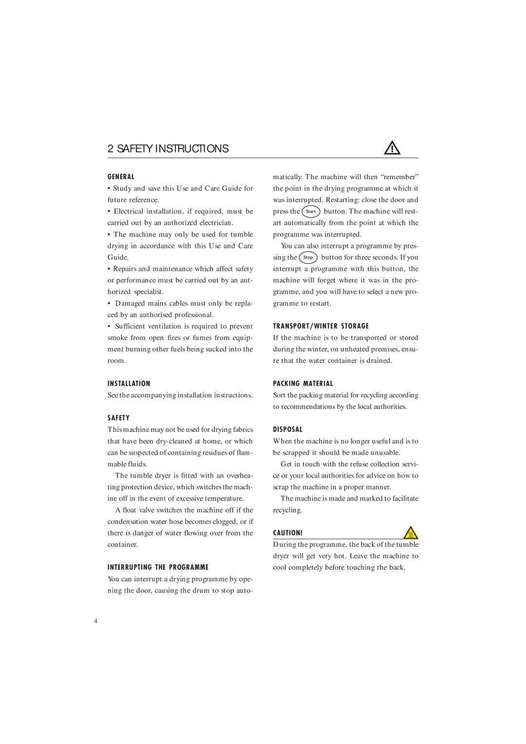 Maytag MDE 9801, MDE 9701 manual Safety Instructions 