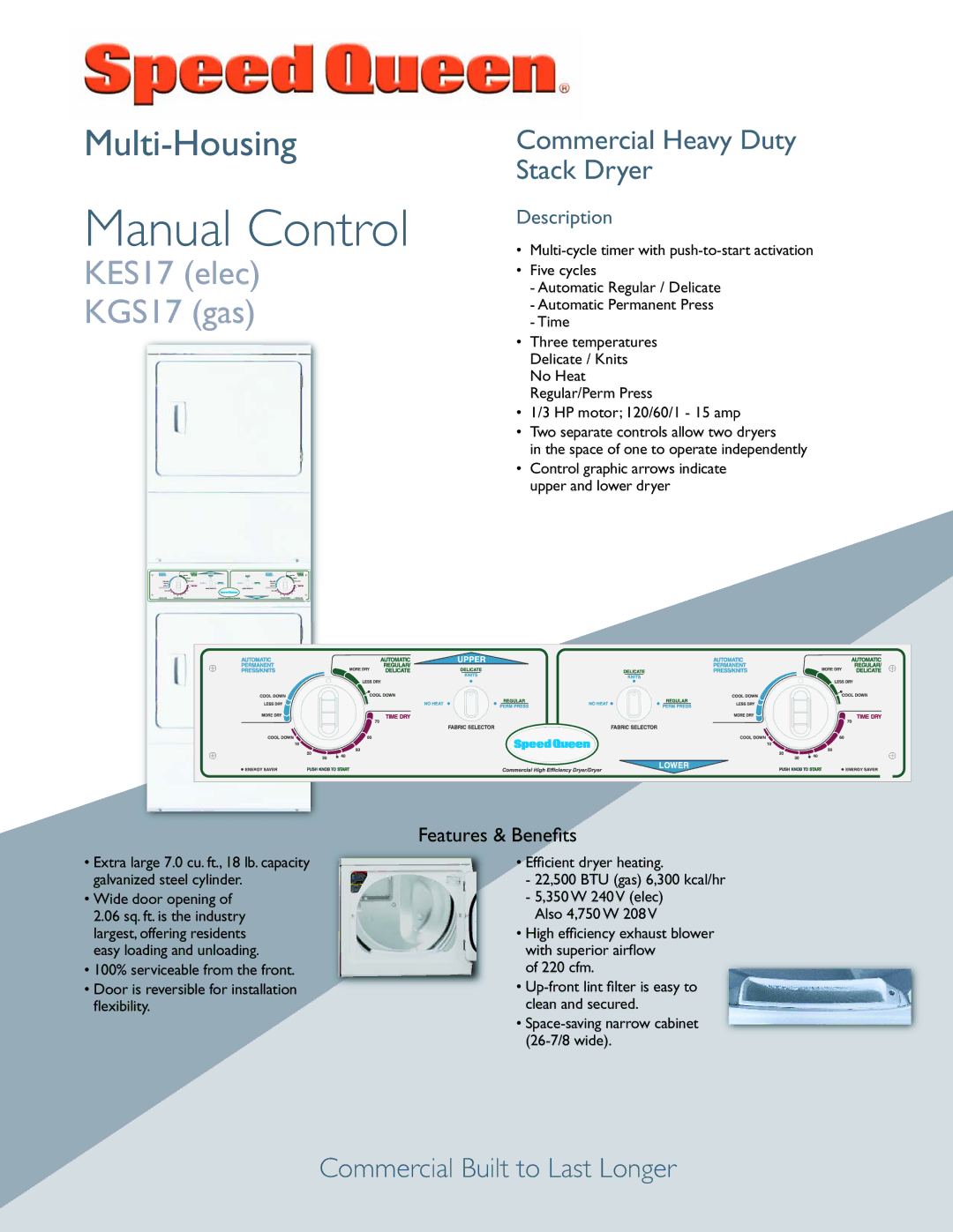 Maytag MDE22PRAYW warranty Manual Control 