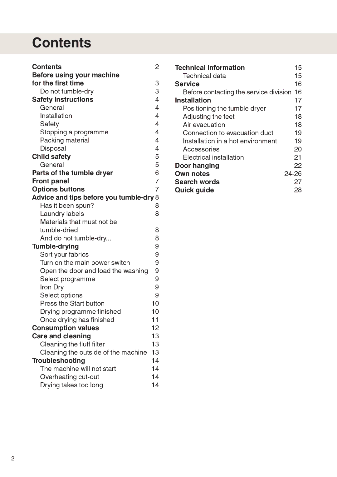 Maytag MDE9601 operating instructions Contents 