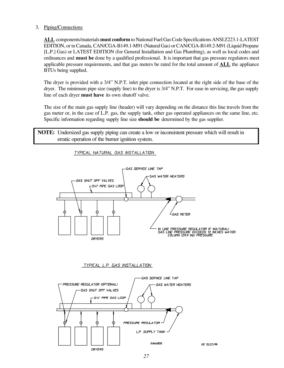 Maytag MDG-75 installation manual 