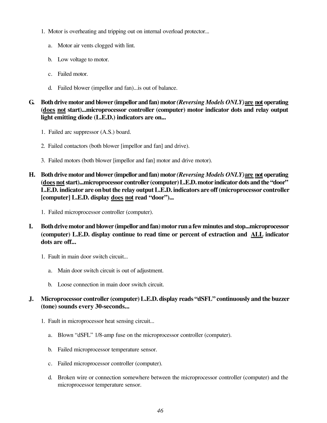 Maytag MDG-75 installation manual Failed microprocessor controller computer 