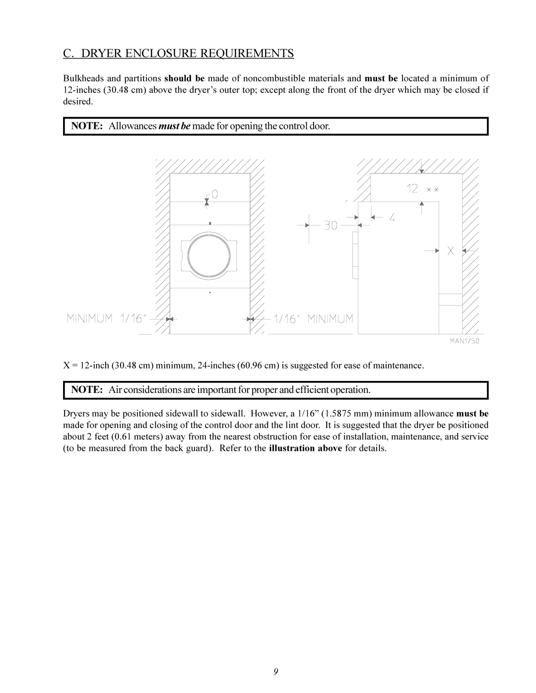 Maytag MDG30PCC installation manual Dryer Enclosure Requirements 