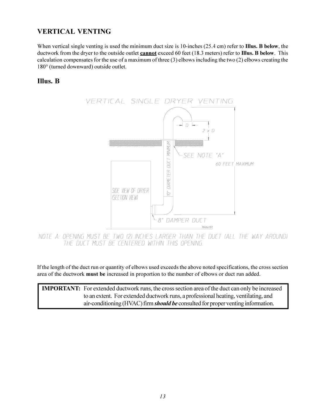 Maytag MDG30PCC installation manual Vertical Venting 