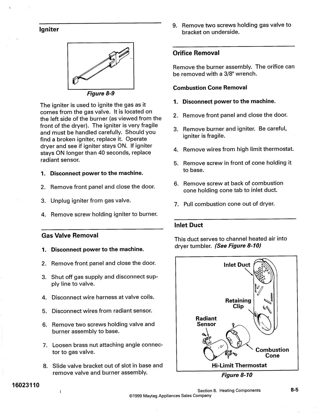 Maytag MDE DG5500, MDG9800 service manual 