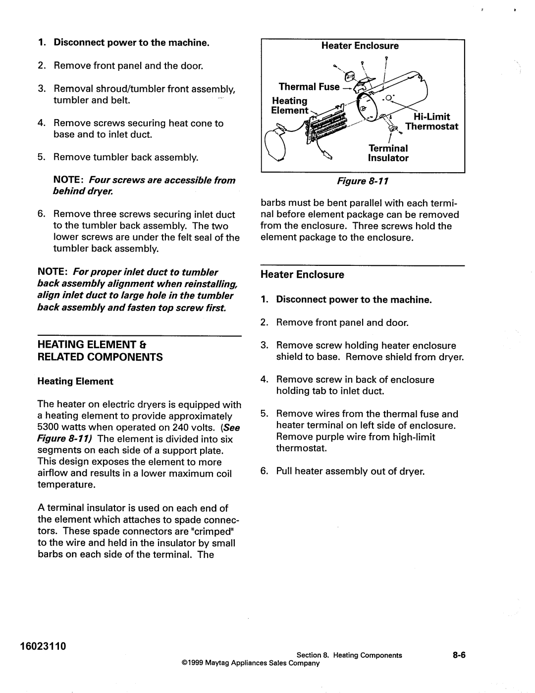 Maytag MDG9800, MDE DG5500 service manual 