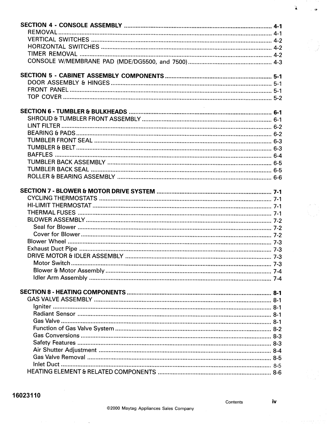 Maytag MDG9800, MDE DG5500 service manual 