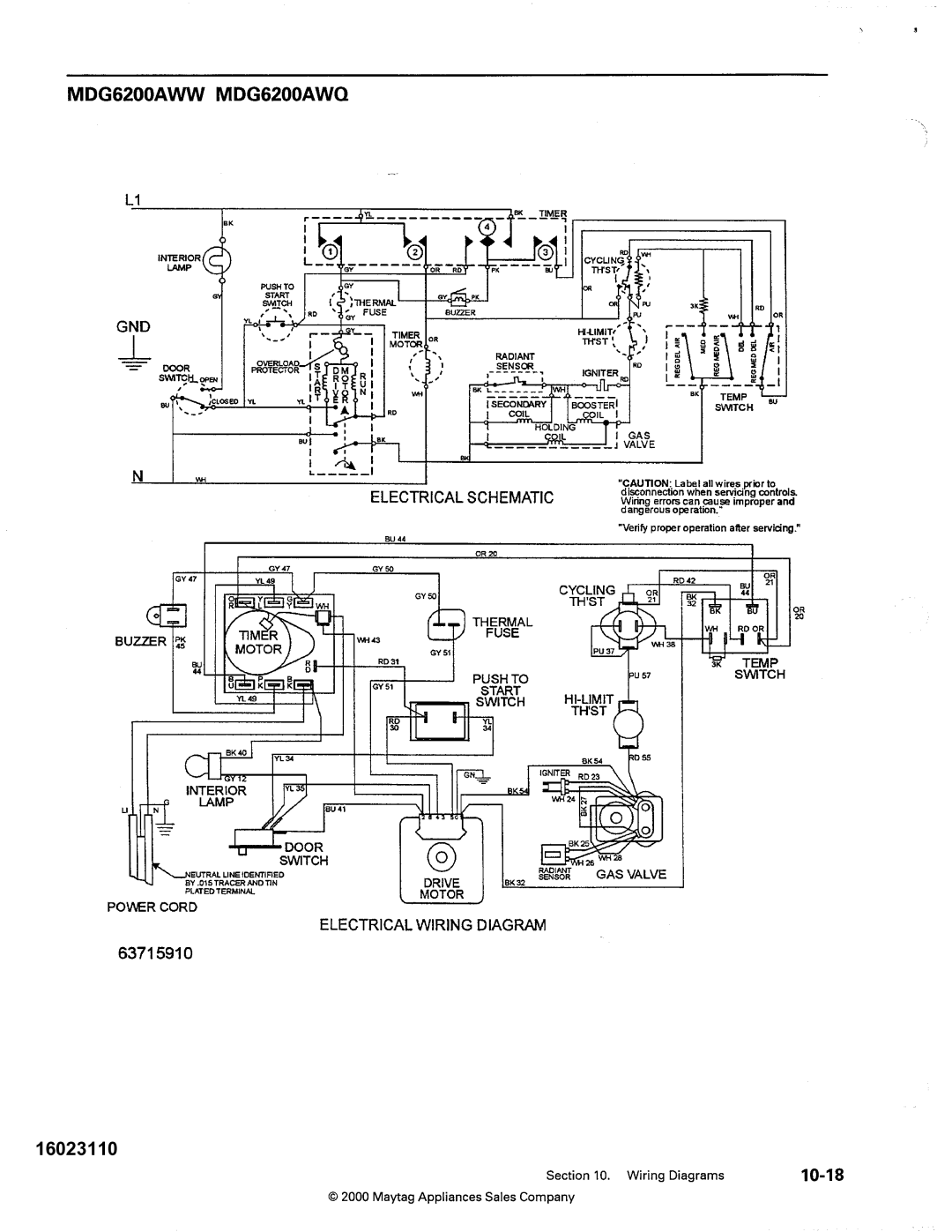 Maytag MDE DG5500, MDG9800 service manual 