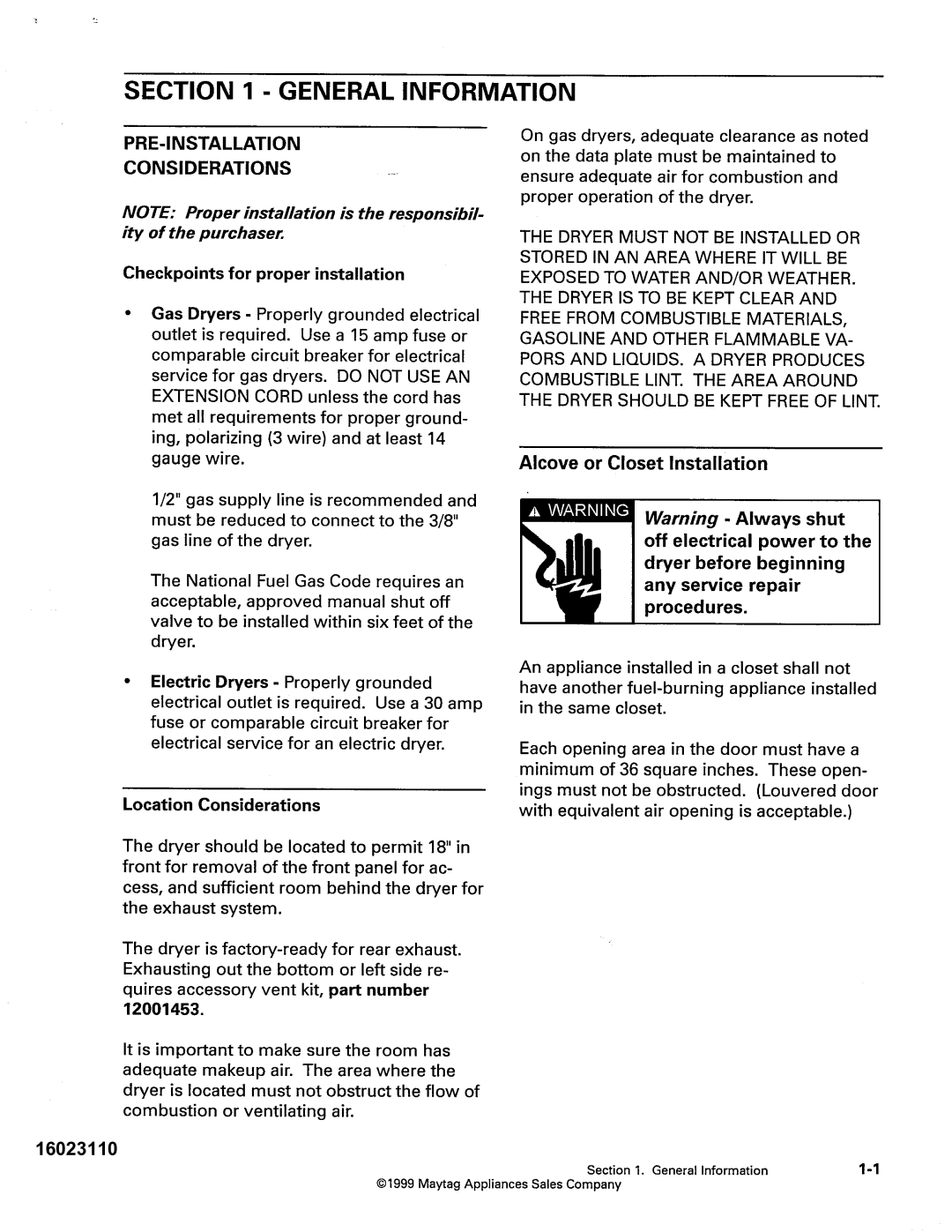 Maytag MDE DG5500, MDG9800 service manual 