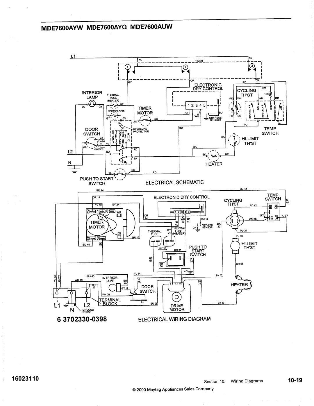 Maytag MDG9800, MDE DG5500 service manual 