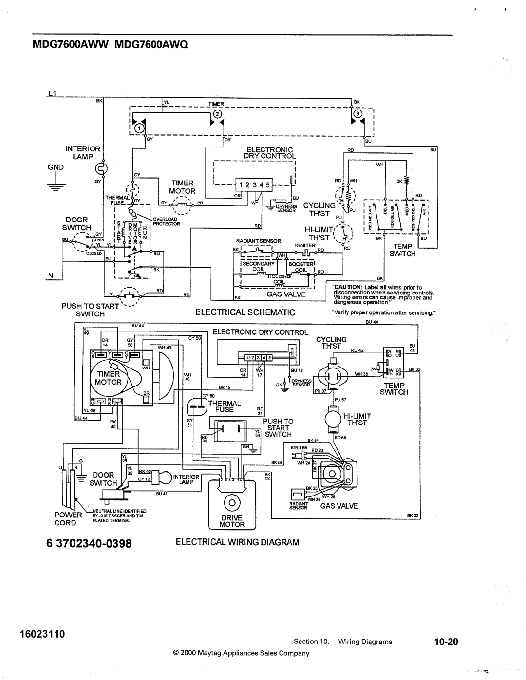 Maytag MDE DG5500, MDG9800 service manual 