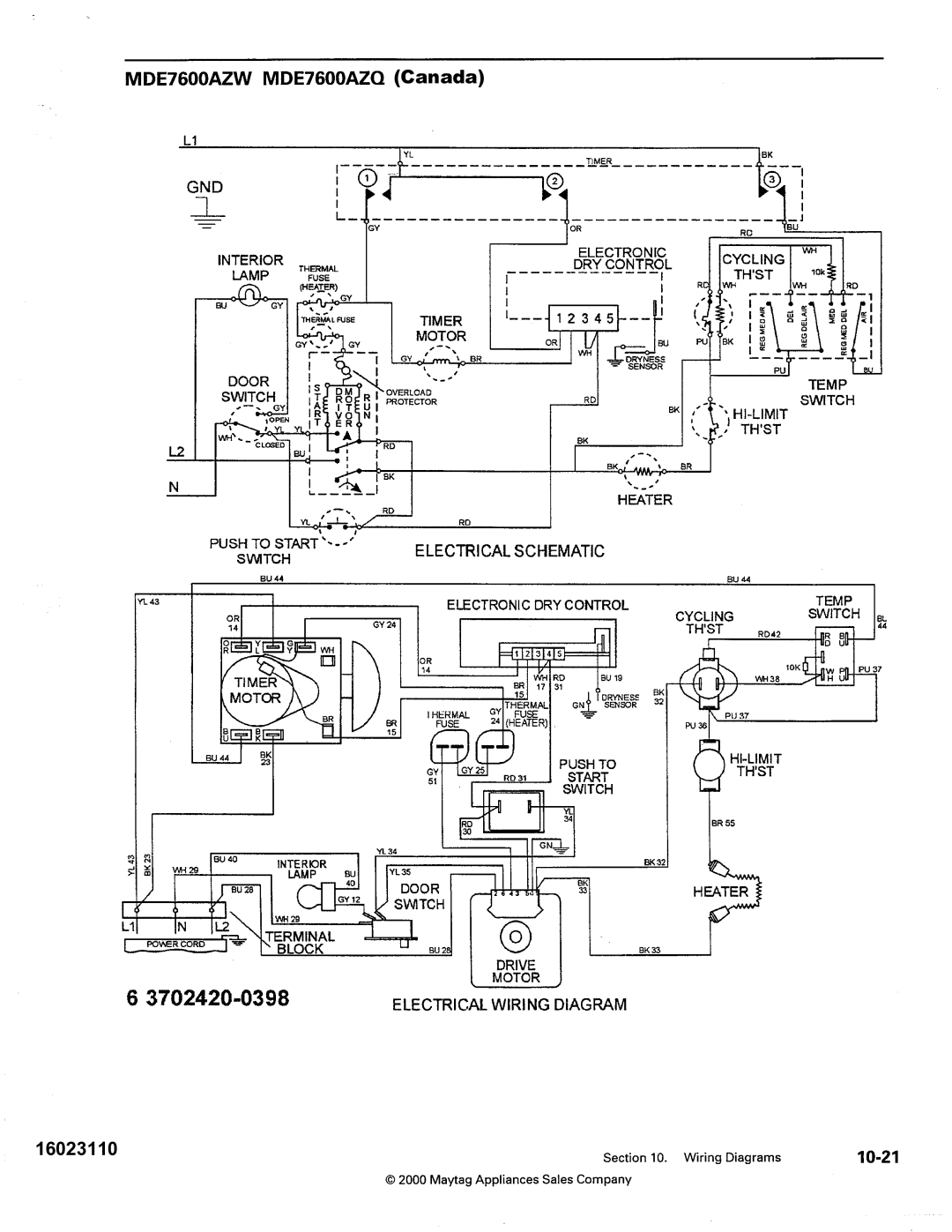 Maytag MDG9800, MDE DG5500 service manual 