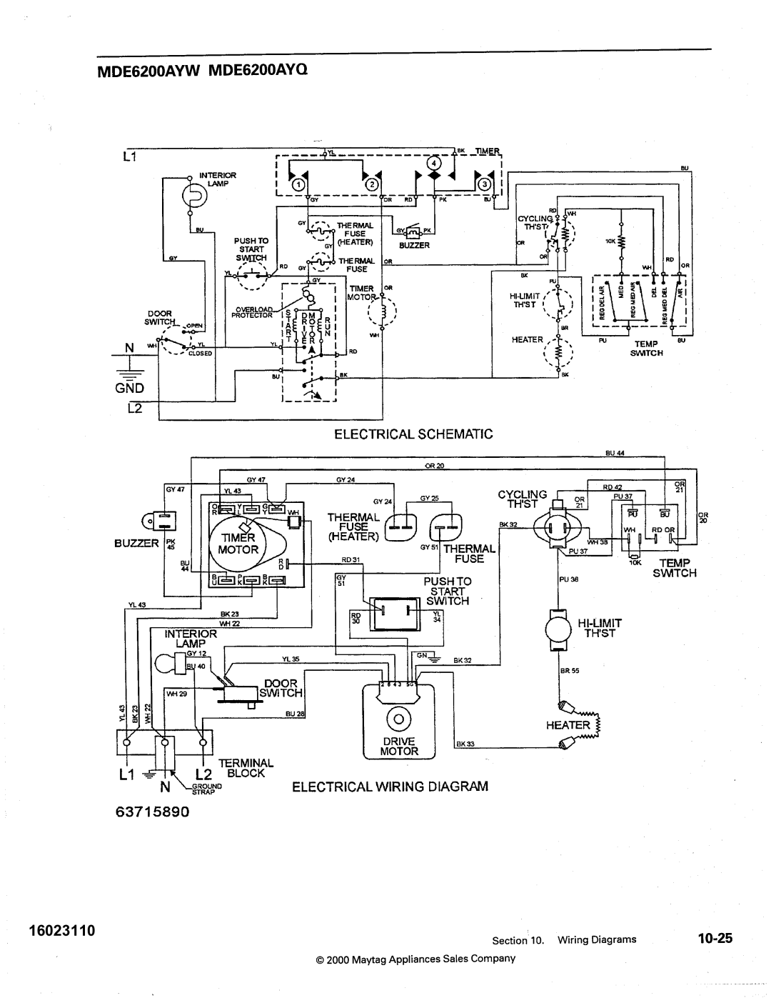 Maytag MDG9800, MDE DG5500 service manual 