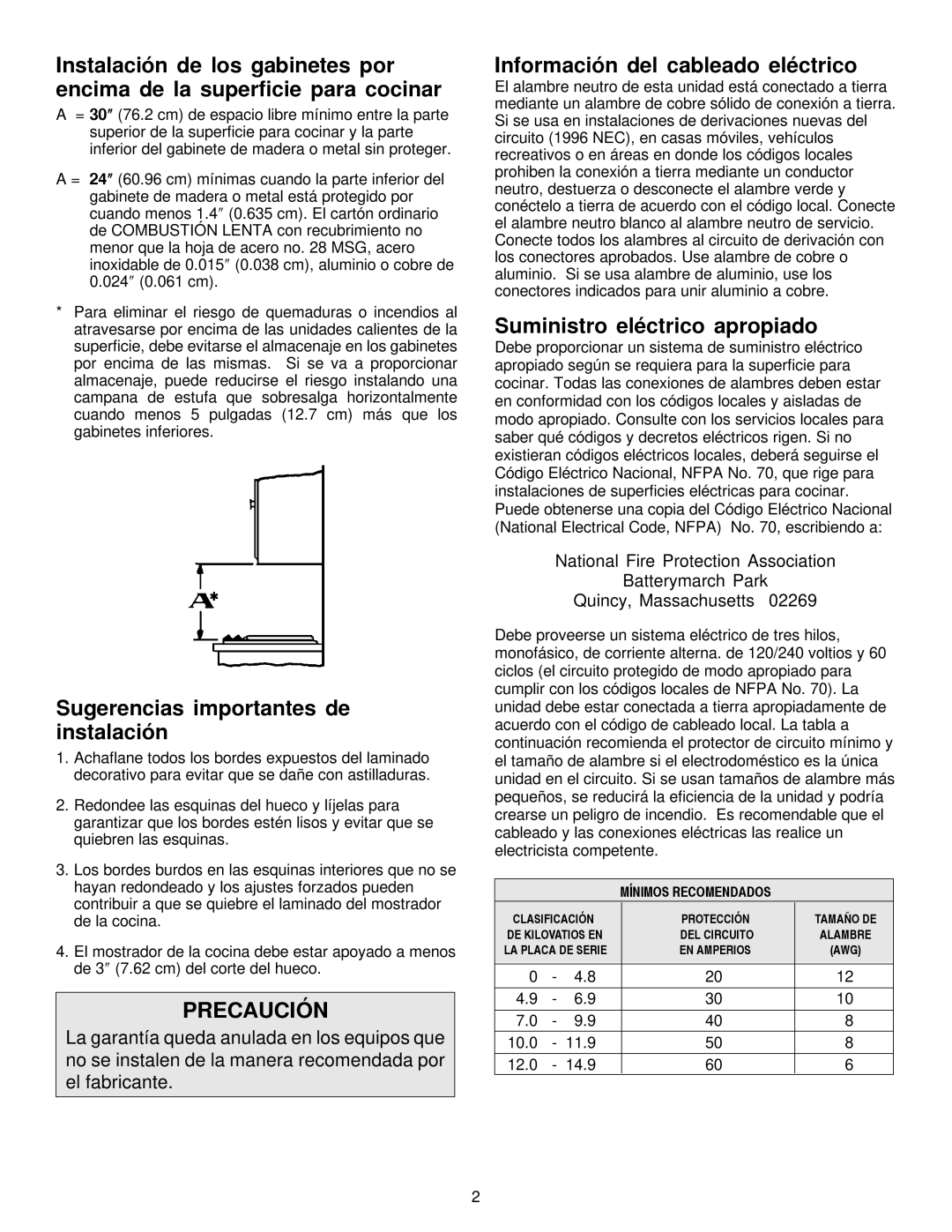 Maytag MEC5430 Sugerencias importantes de instalación, Información del cableado eléctrico, Suministro eléctrico apropiado 