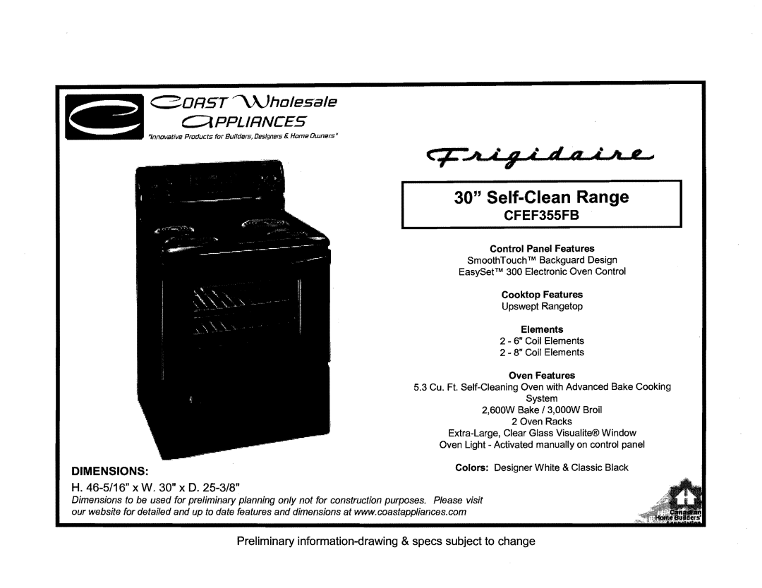 Maytag MEC7430W dimensions Self-Clean Range 