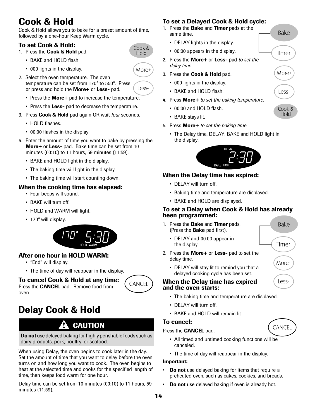 Maytag MER5775RAW important safety instructions Delay Cook & Hold 