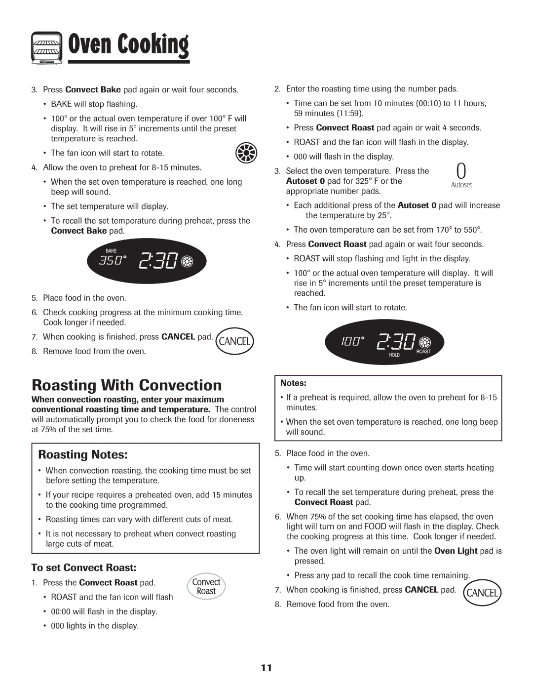 Maytag MER5875RAF manual Roasting With Convection, Roasting Notes, To set Convect Roast 