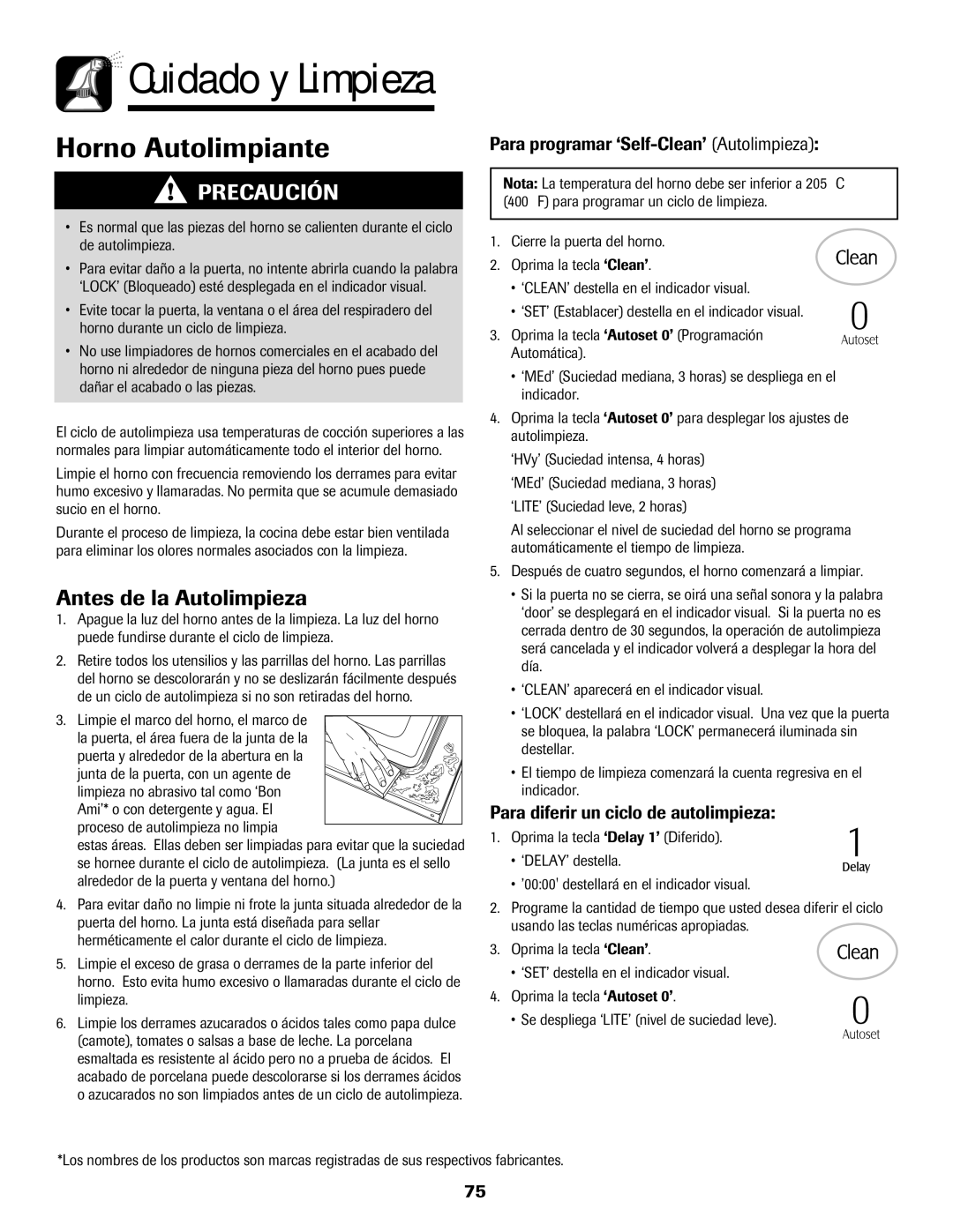 Maytag MER5875RAF Antes de la Autolimpieza, Para programar ‘Self-Clean’ Autolimpieza, Proceso de autolimpieza no limpia 