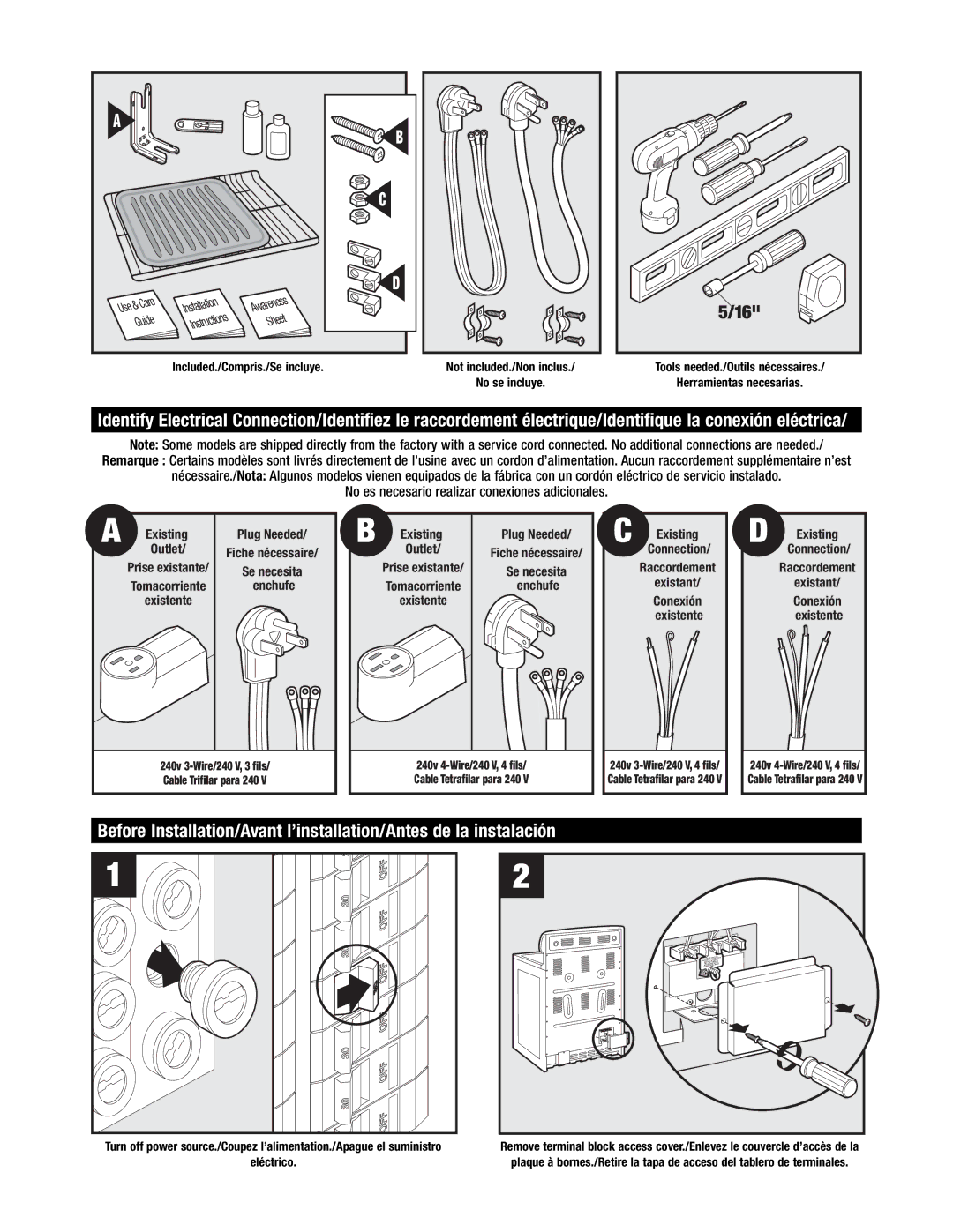 Maytag MER6875, MER6751, MER6775, MER6555, MER6755 installation instructions Existing, Enchufe 