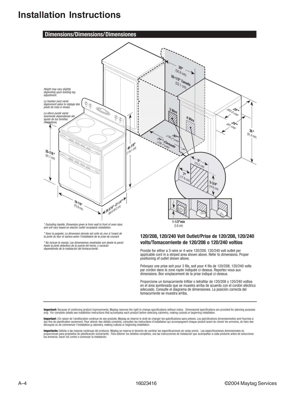 Maytag MER6755AAB/Q/S/W, MER6775AAB/F/N/Q/S/W, MER6555AAB/Q/W, MER6875ACB/F/N/S/W, MER6751AAB/Q/S/W Installation Instructions 