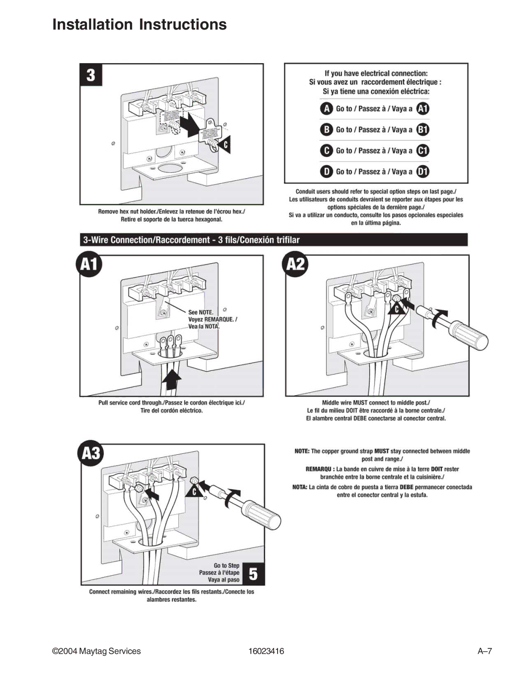 Maytag MER6775ACB/F/N/S/W, MER6775AAB/F/N/Q/S/W, MER6555AAB/Q/W, MER6875ACB/F/N/S/W, MER6755ACB/S/W Installation Instructions 