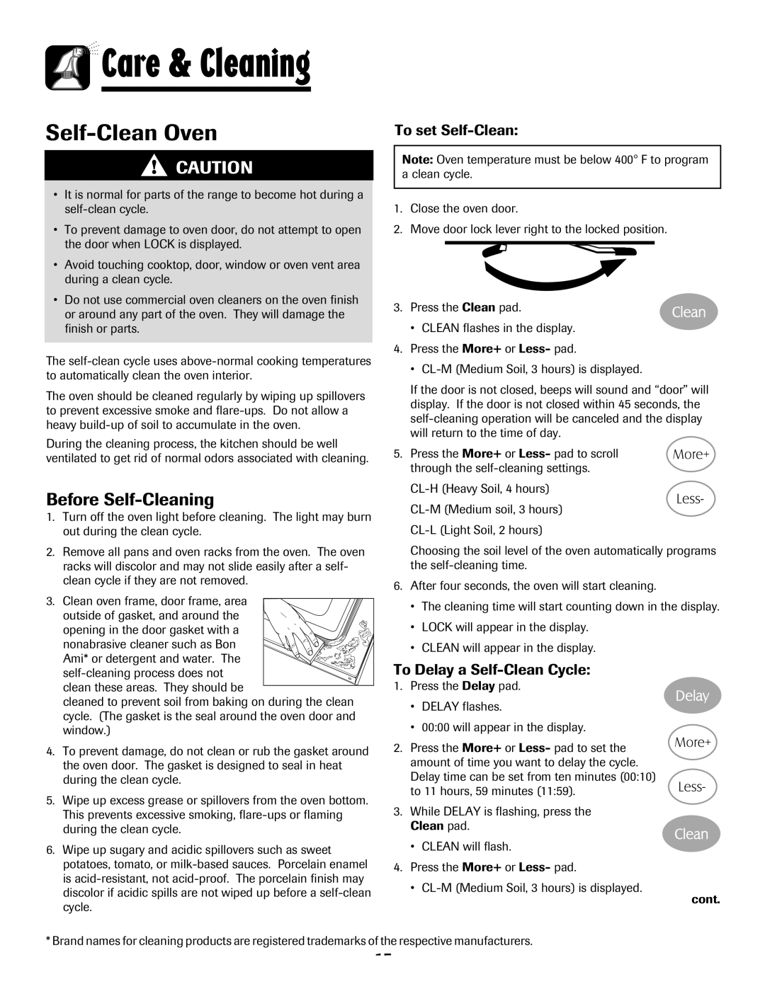 Maytag MES5752BAS, 8113P768-60 manual Before Self-Cleaning, To set Self-Clean, To Delay a Self-Clean Cycle 