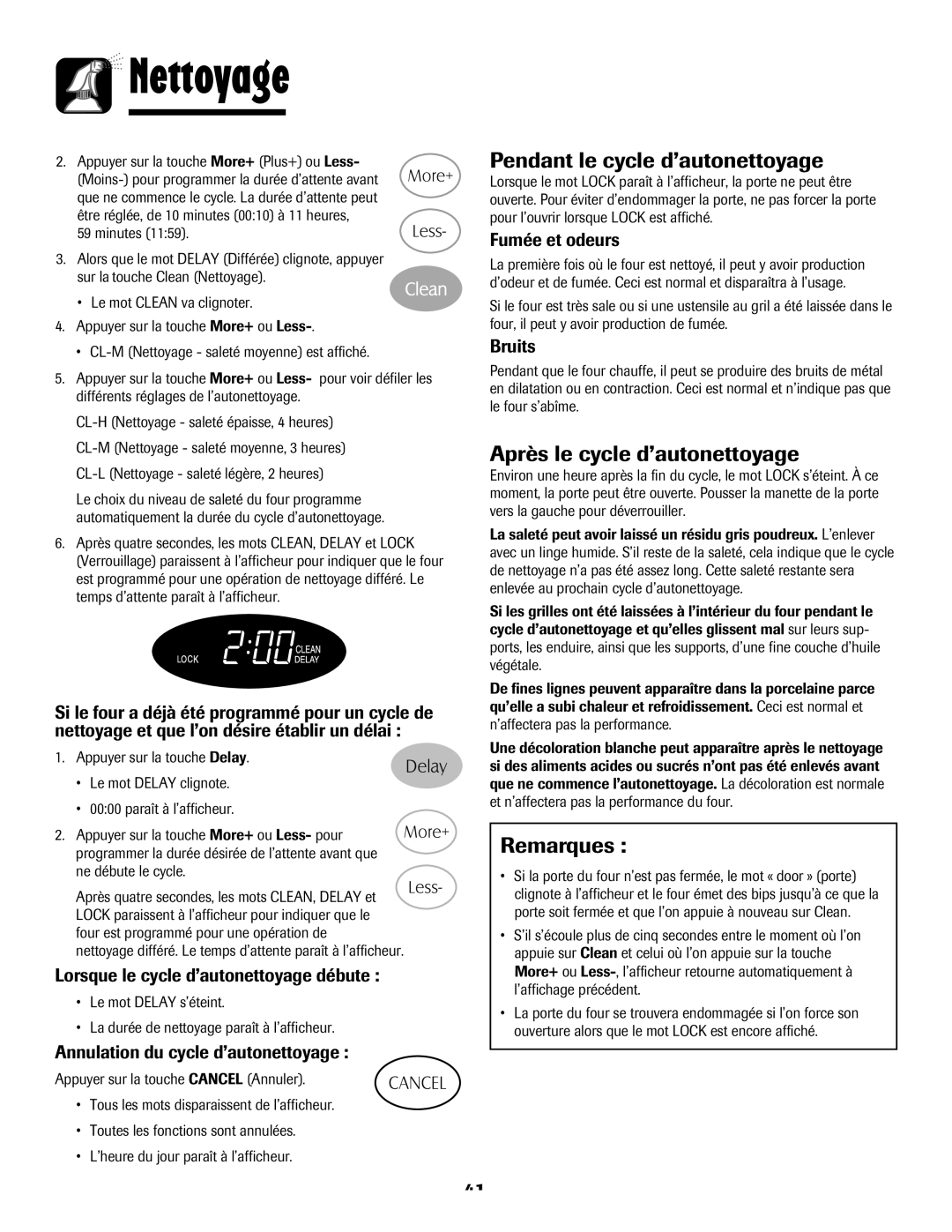 Maytag MES5752BAS, 8113P768-60 manual Pendant le cycle d’autonettoyage, Après le cycle d’autonettoyage, Remarques 